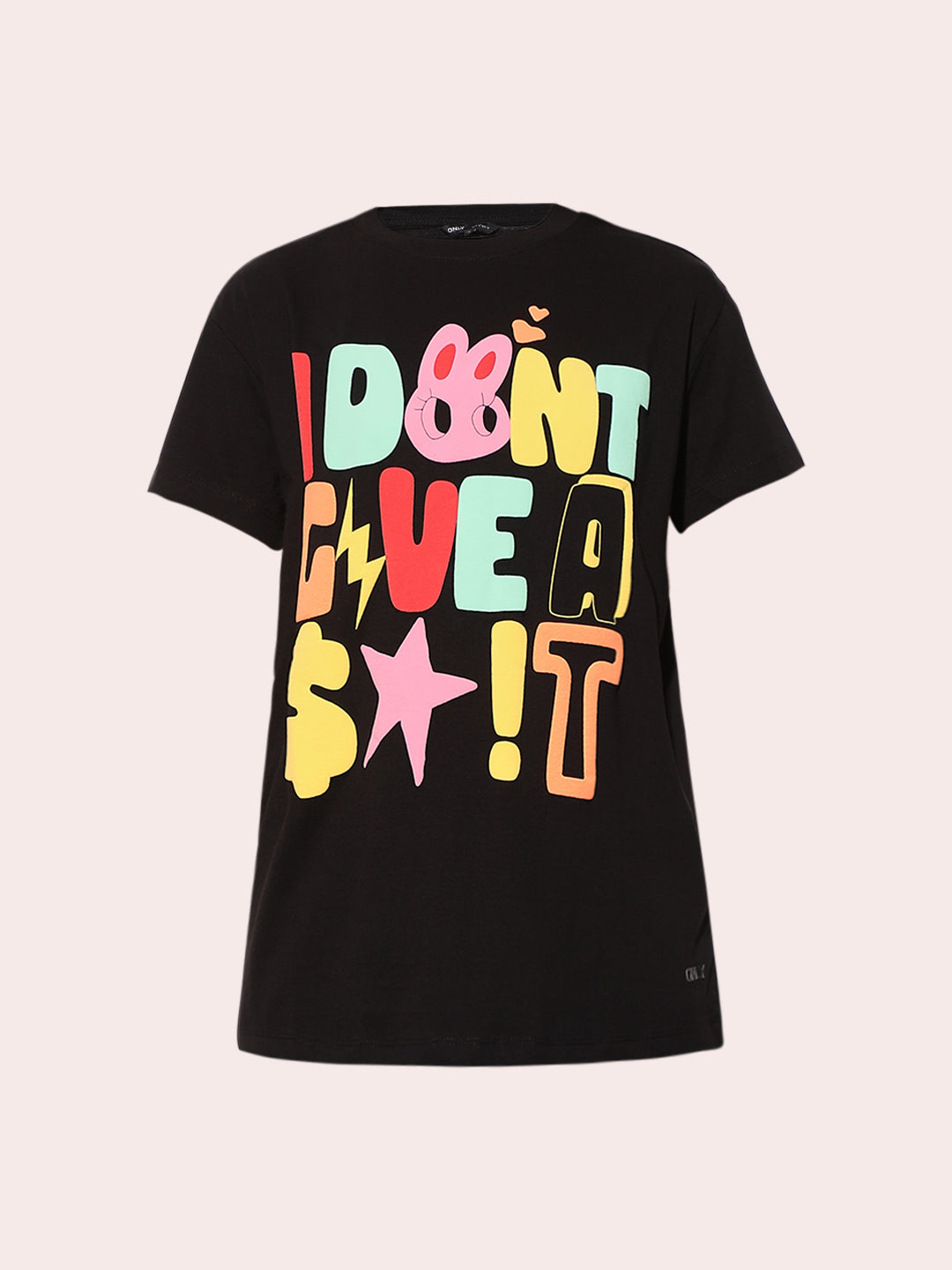 Black Printed Cotton T-shirt