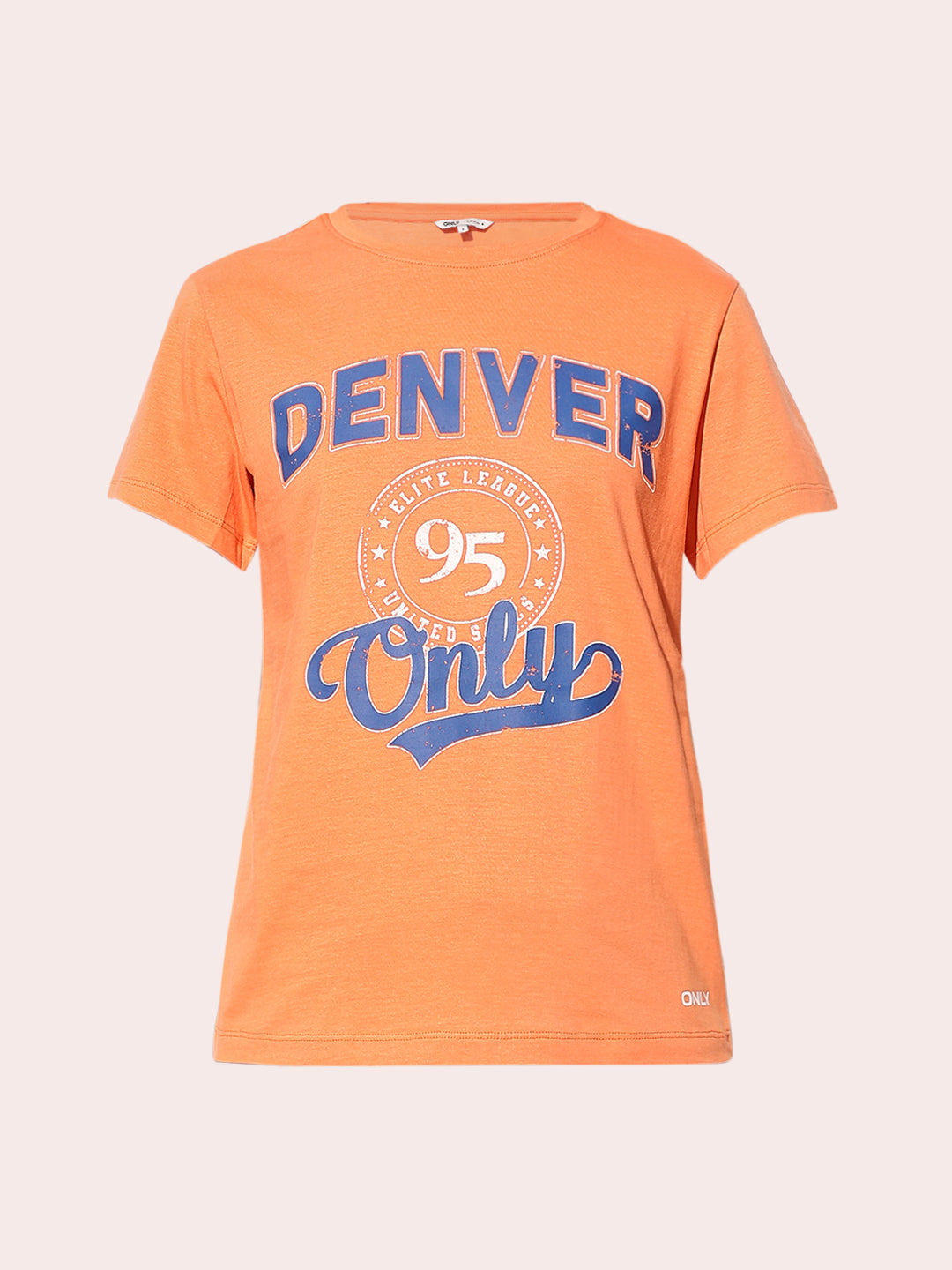 Orange Printed Cotton T-shirt