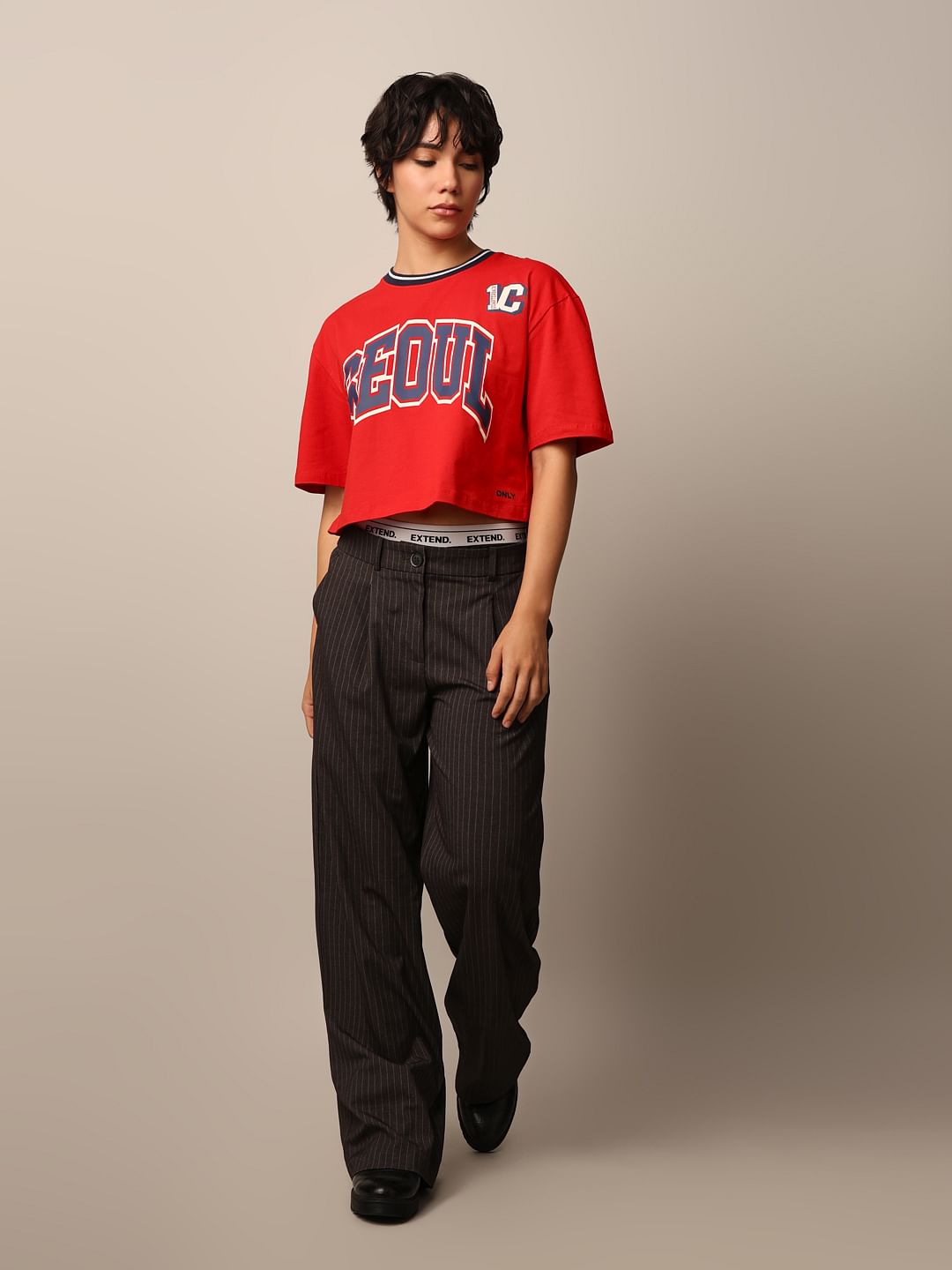 Red Printed Boxy Fit T-Shirt