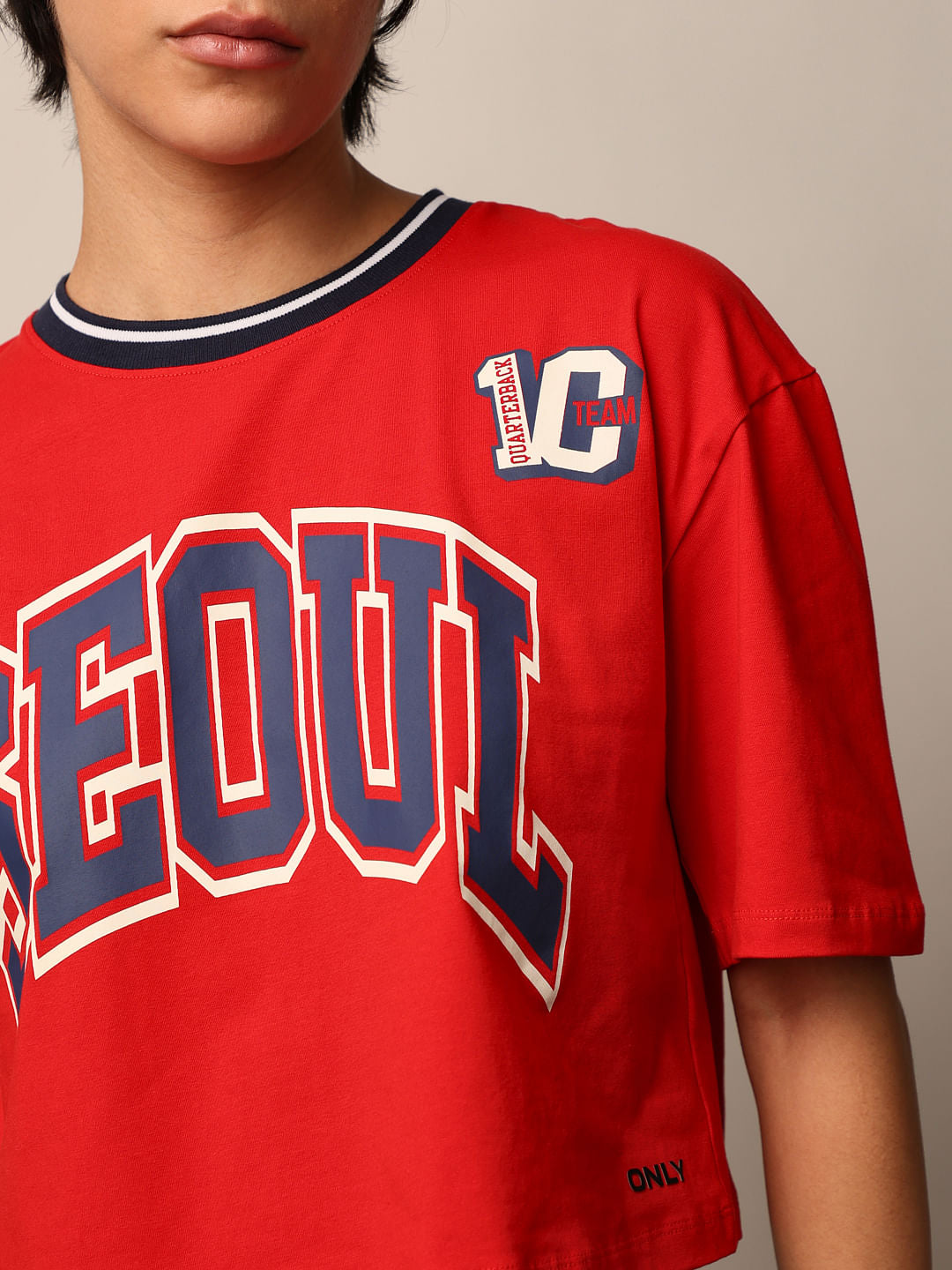 Red Printed Boxy Fit T-Shirt