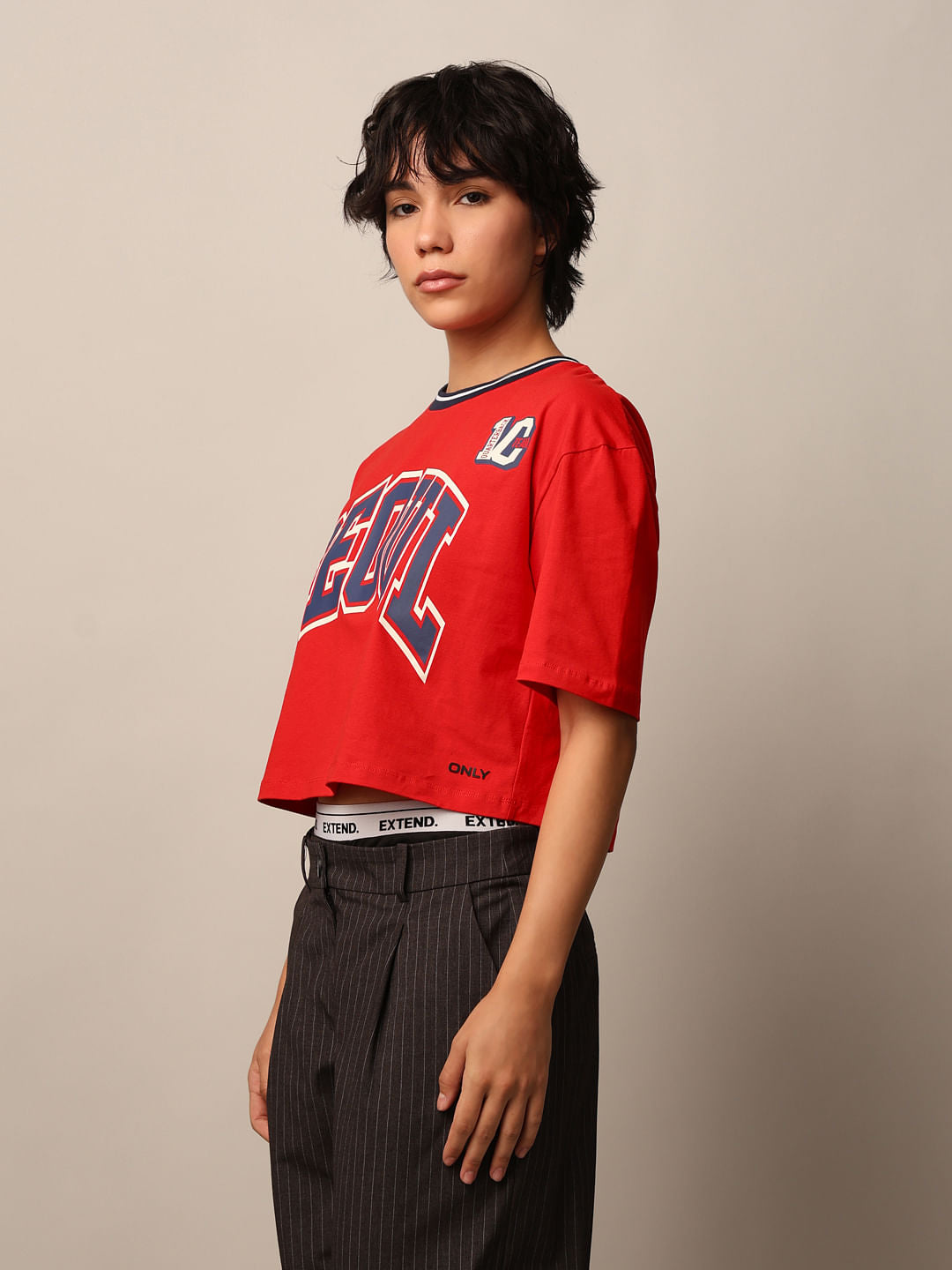 Red Printed Boxy Fit T-Shirt
