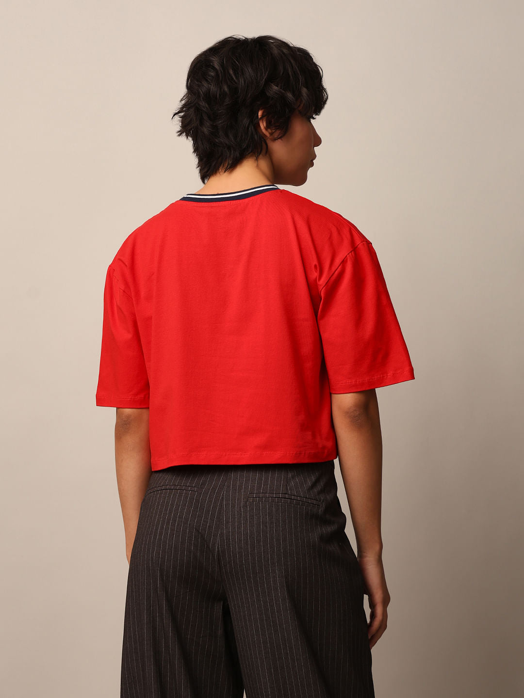 Red Printed Boxy Fit T-Shirt