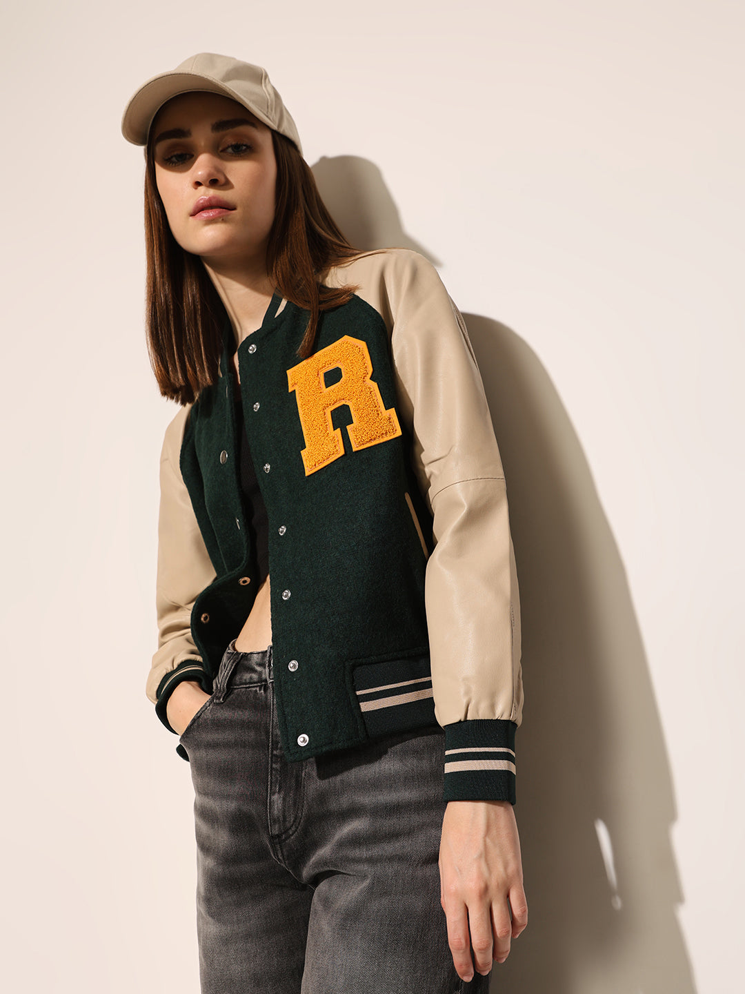Green Varsity Bomber Jacket