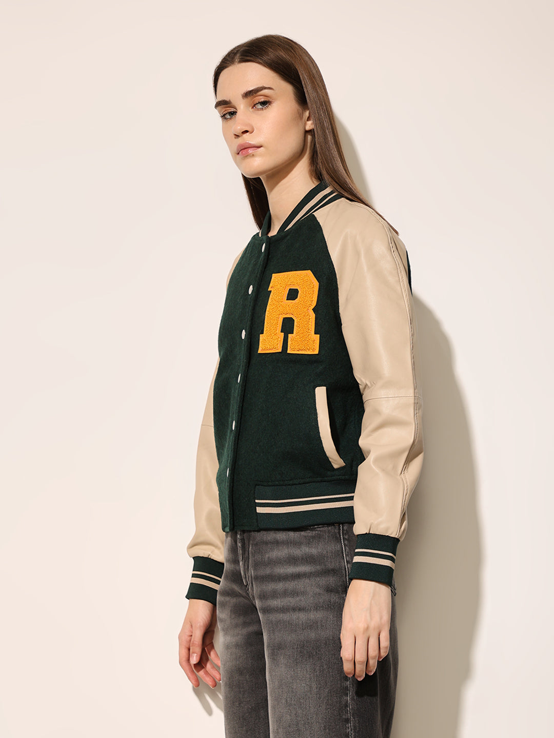 Green Varsity Bomber Jacket