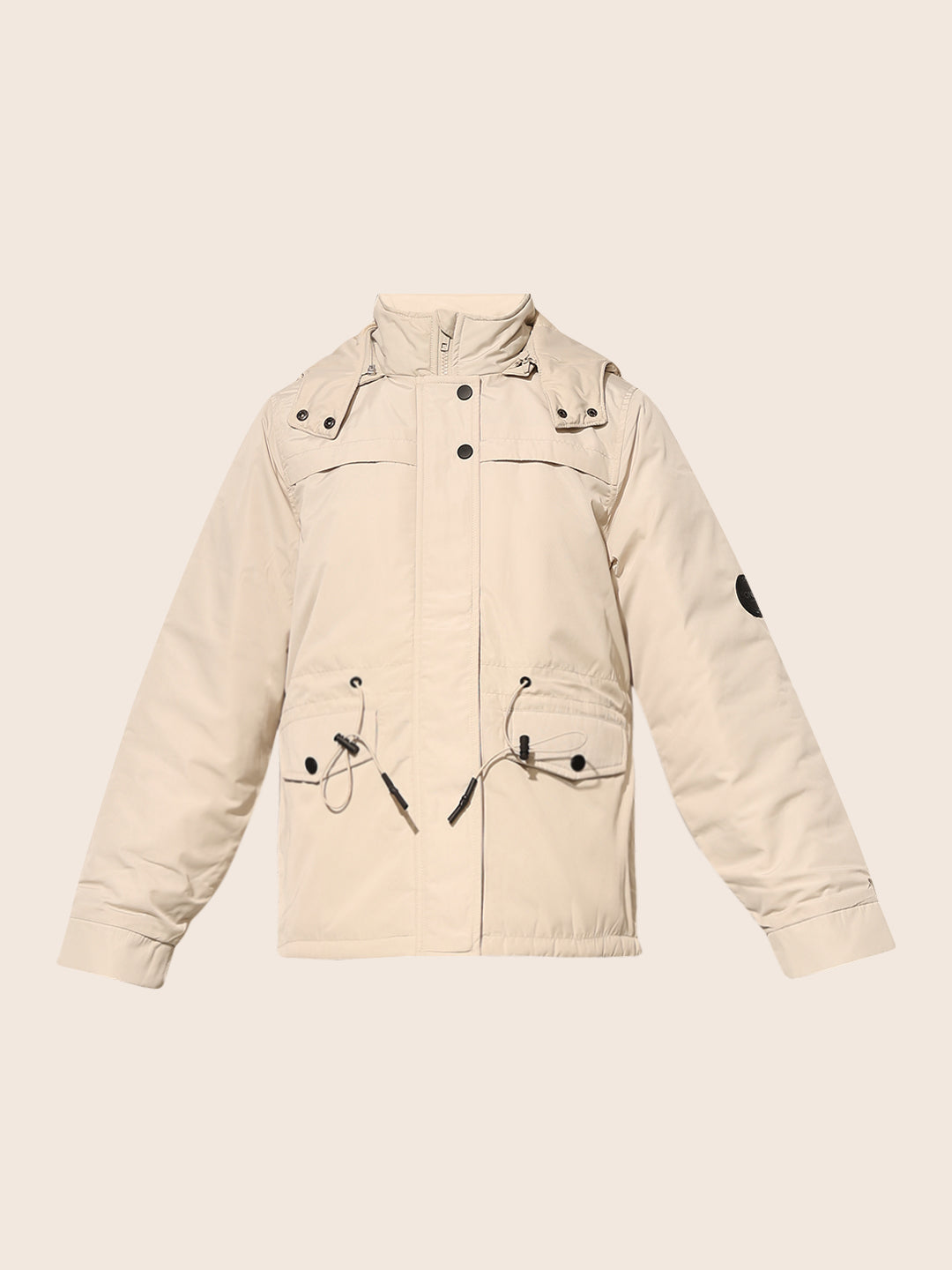 Cream Faux Fur Hooded Jacket