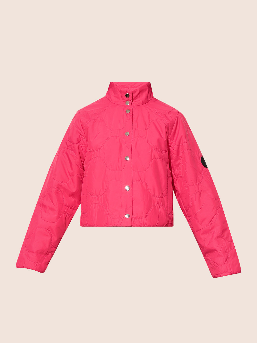Pink Quilted Cropped Jacket