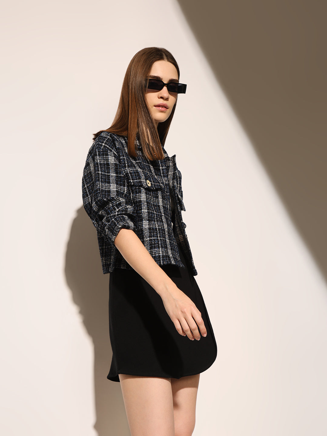 ONLY Dark Blue Tweed Jacket