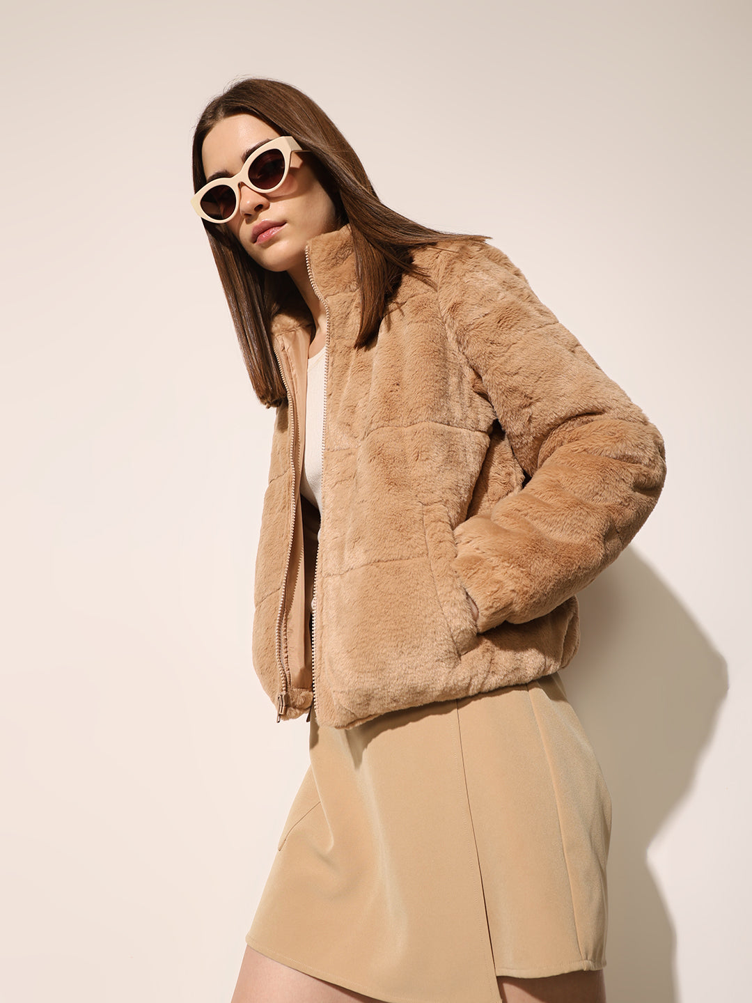 Brown Faux Fur Jacket