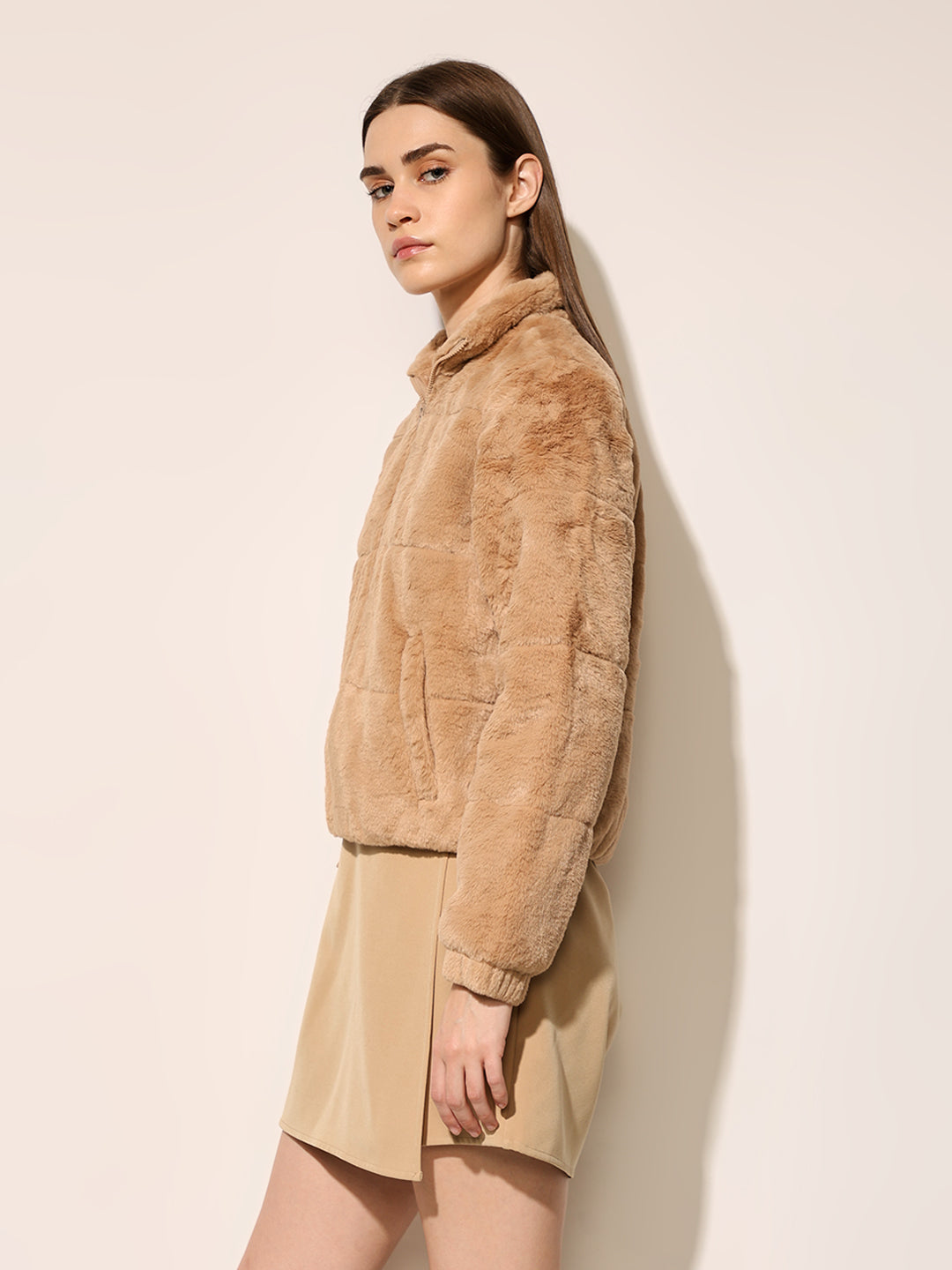 Brown Faux Fur Jacket