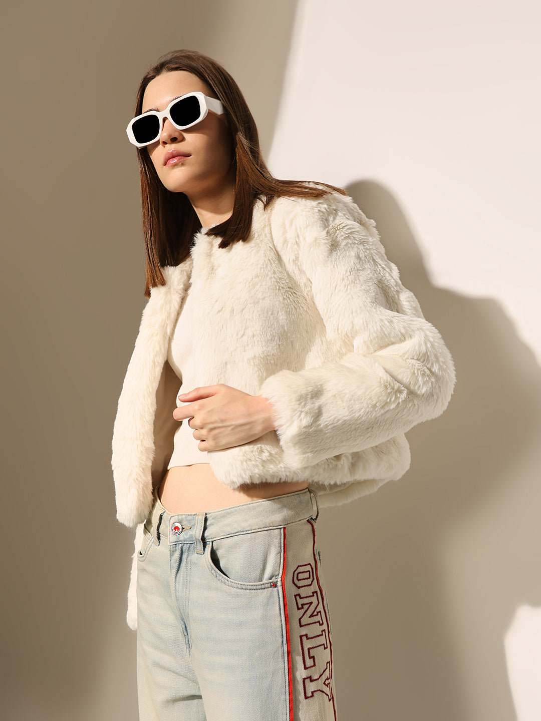 Cream Front Open Cardigan