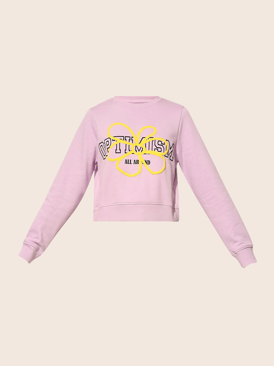 Lavender Printed Cotton Sweatshirt