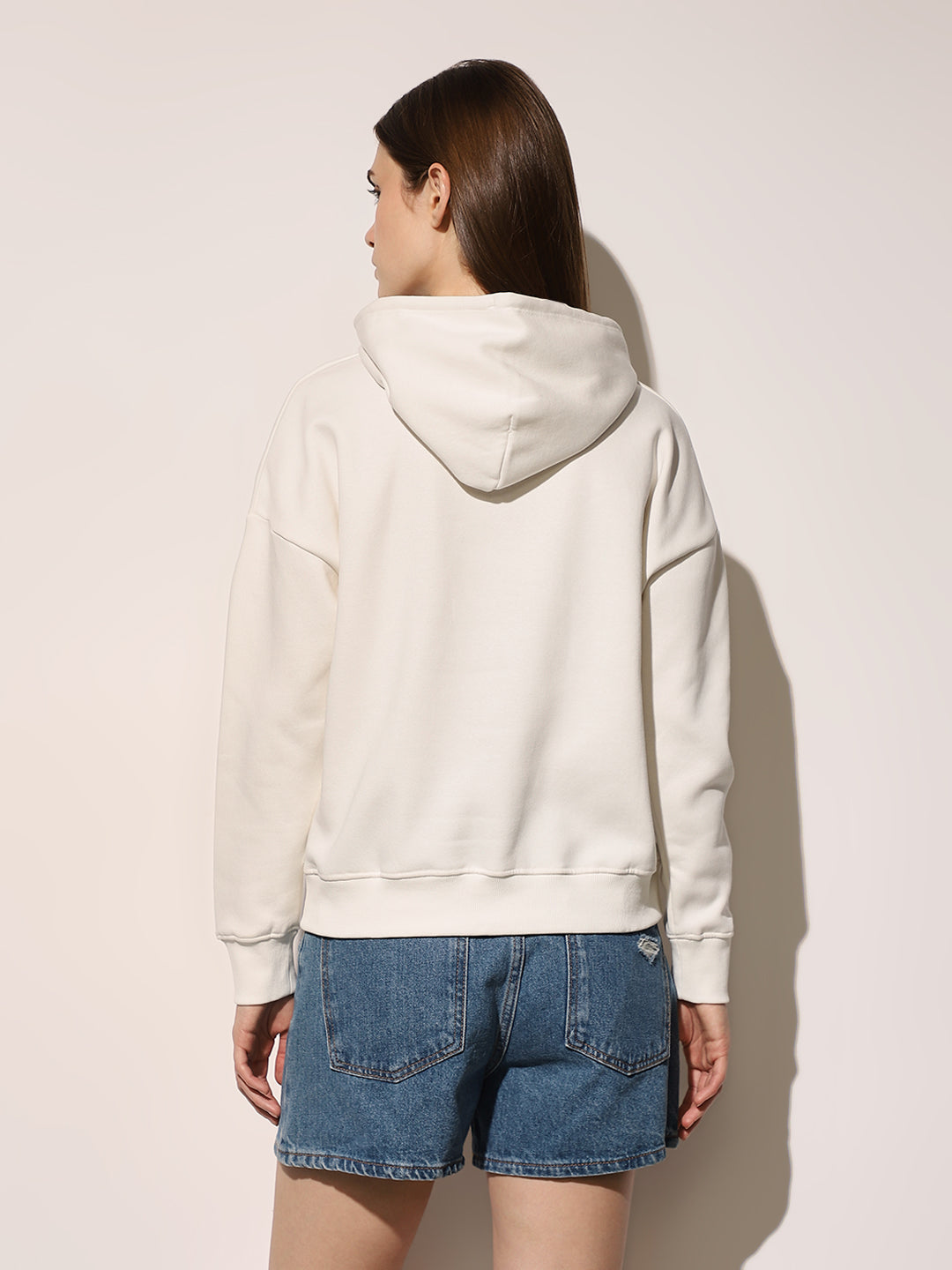 White Typographic Logo Hooded Sweatshirt