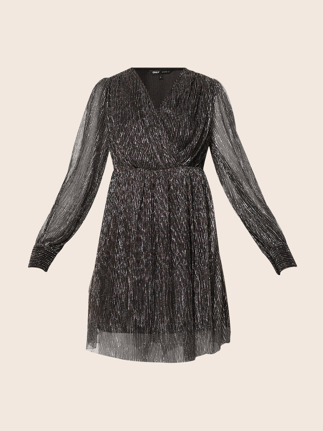 Black Plisse Shimmer Dress