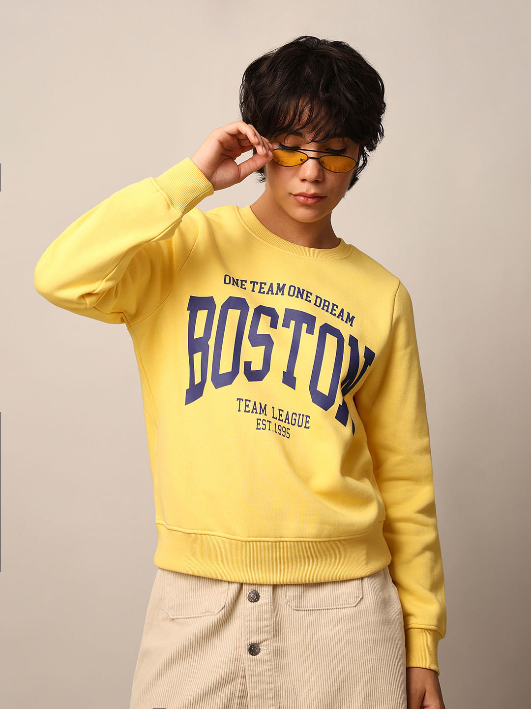 Yellow Printed Sweatshirt
