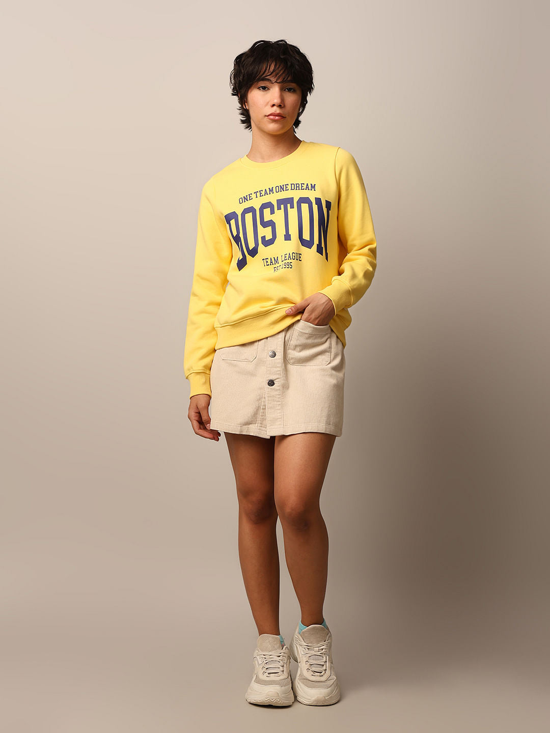 Yellow Printed Sweatshirt