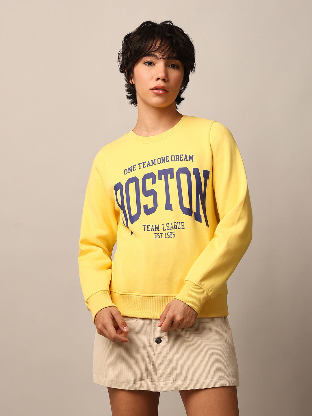 Yellow Printed Sweatshirt