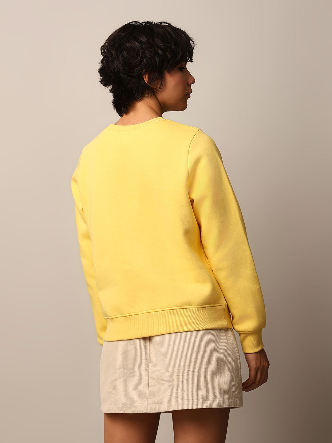Yellow Printed Sweatshirt