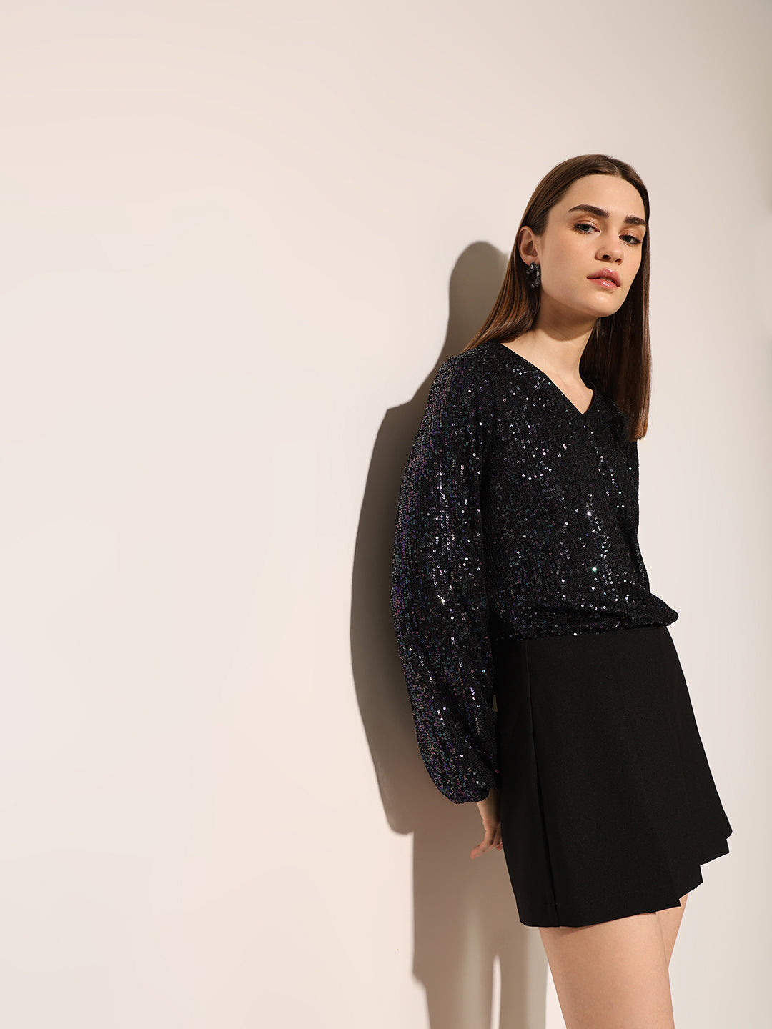 Black Sequined Top