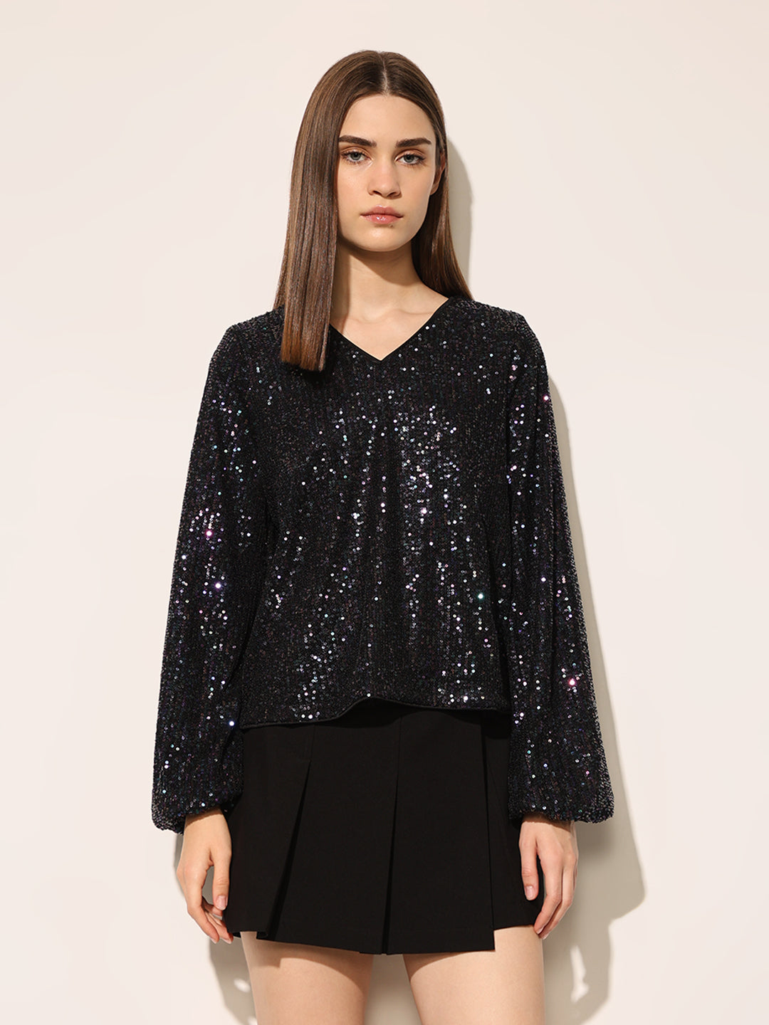 Black Sequined Top