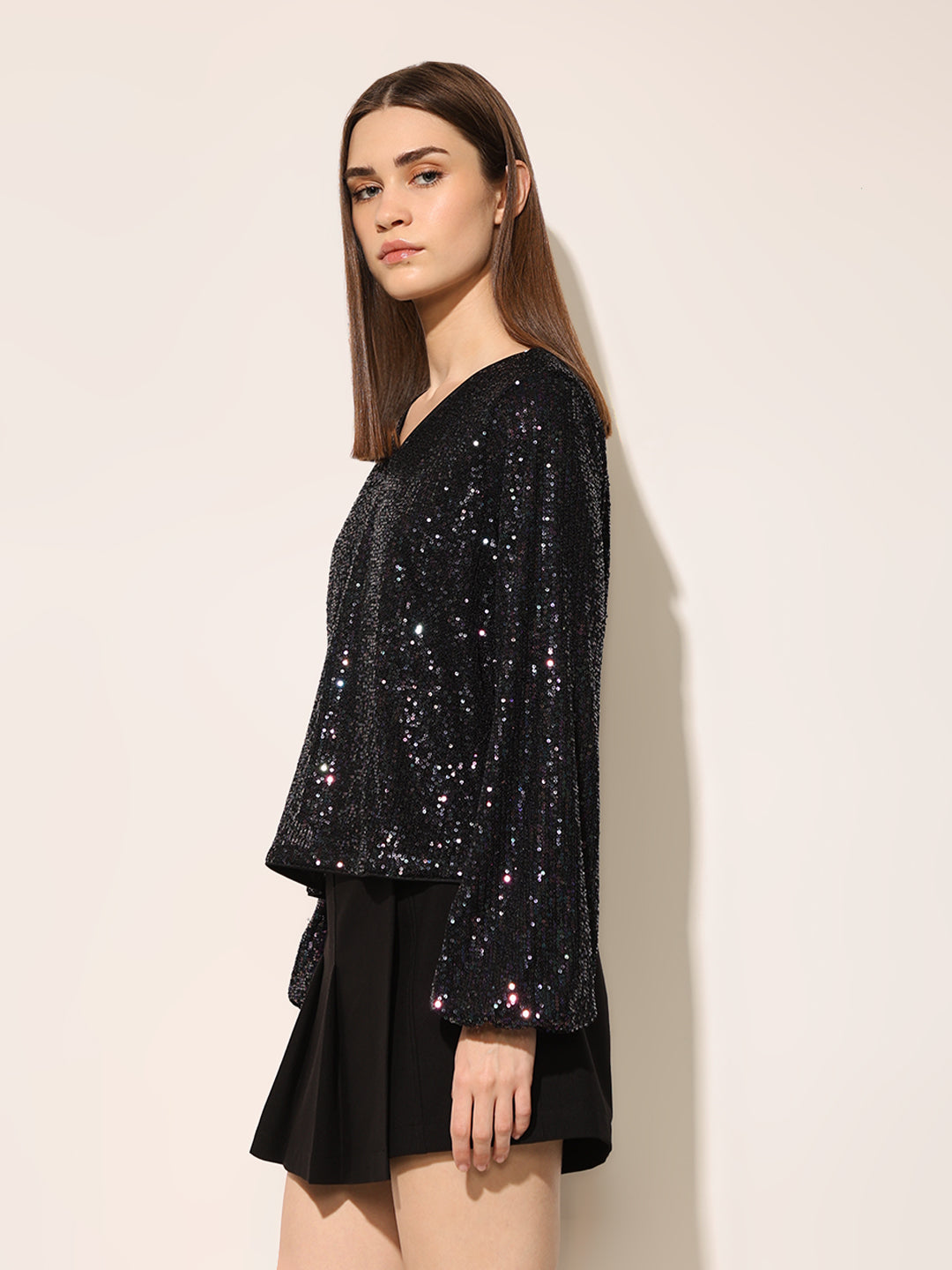 Black Sequined Top