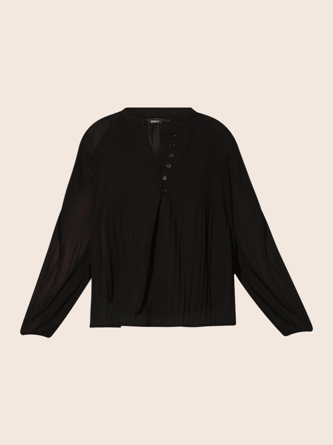 Black Pleated Flared Top