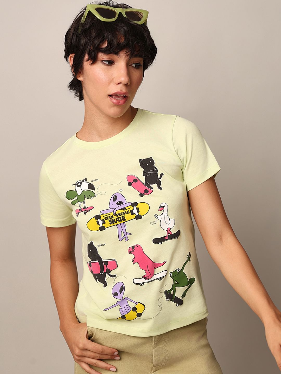 Green Graphic Print T-Shirt