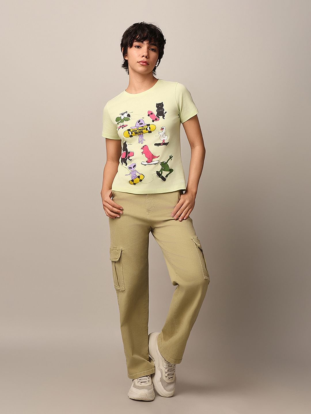 Green Graphic Print T-Shirt