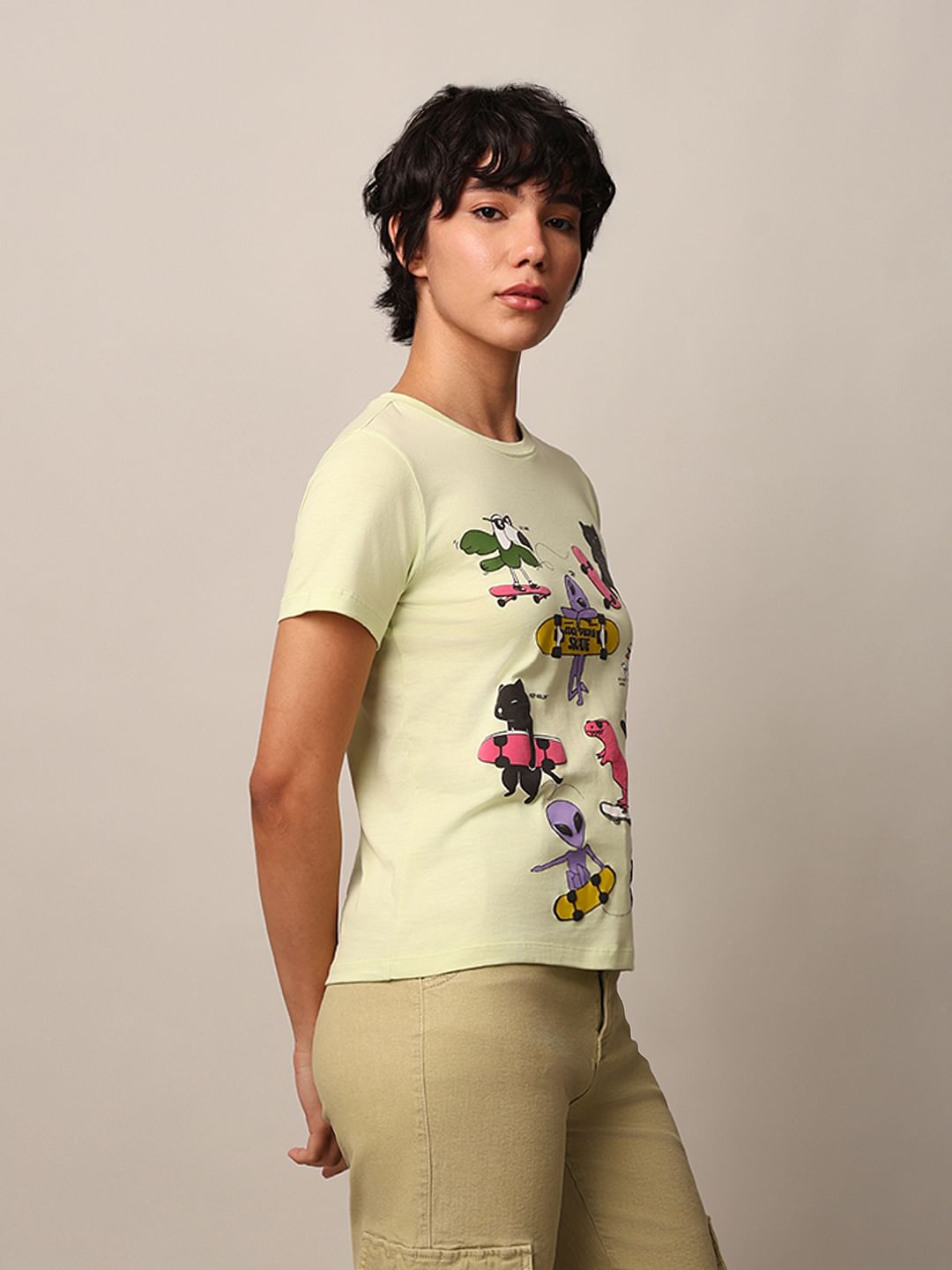 Green Graphic Print T-Shirt