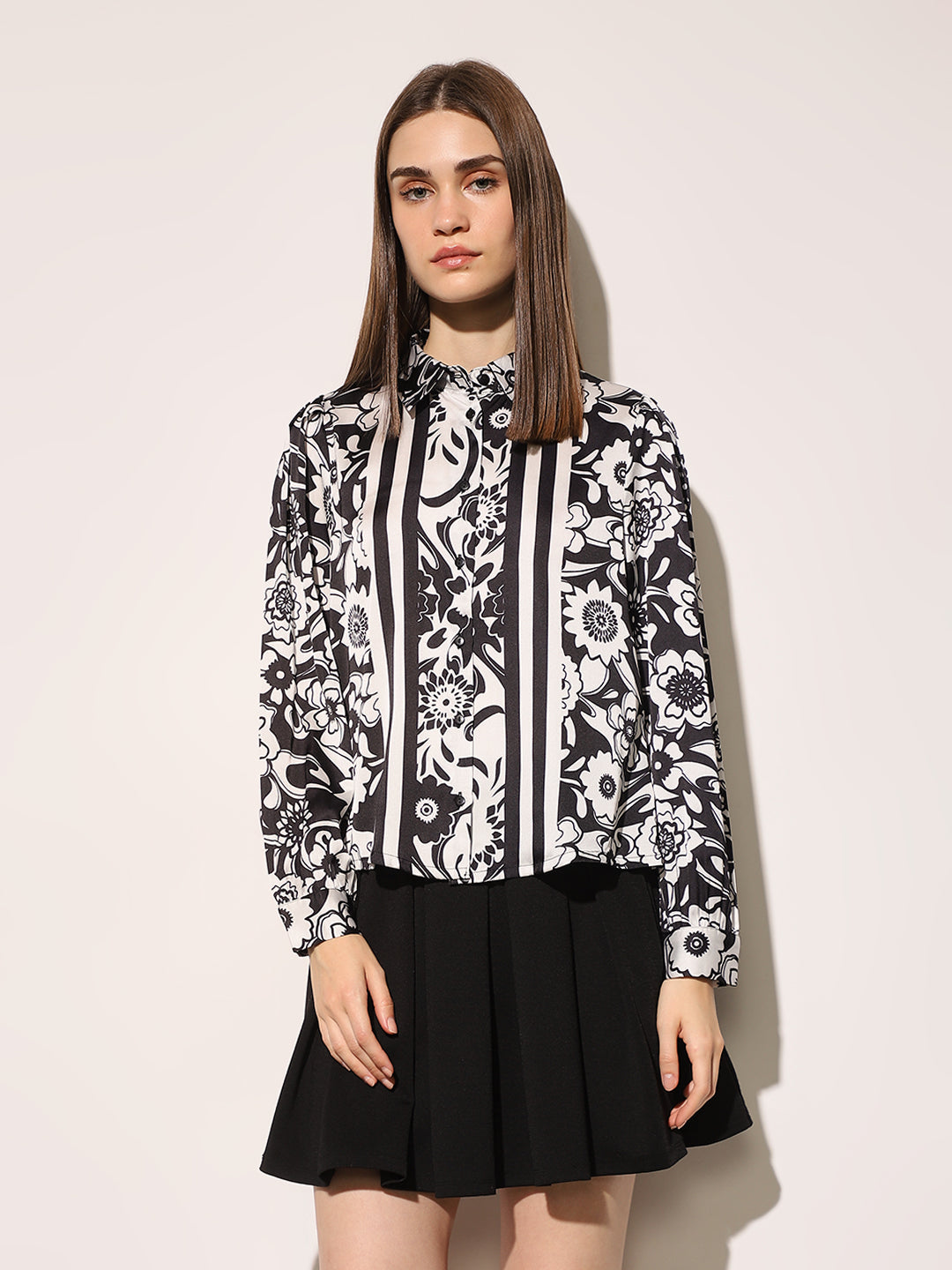 Black & White Printed Shirt