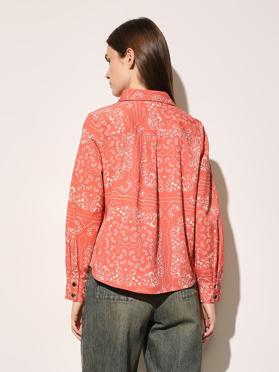 Light Red Paisley Printed Shirt