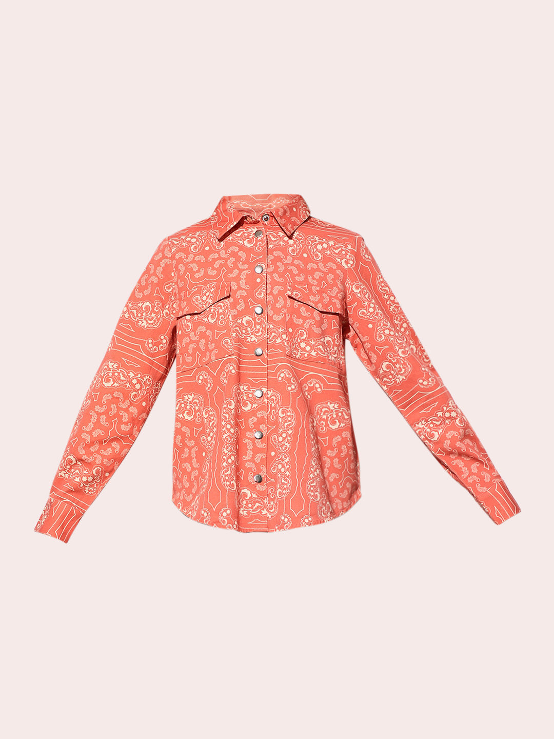 Light Red Paisley Printed Shirt