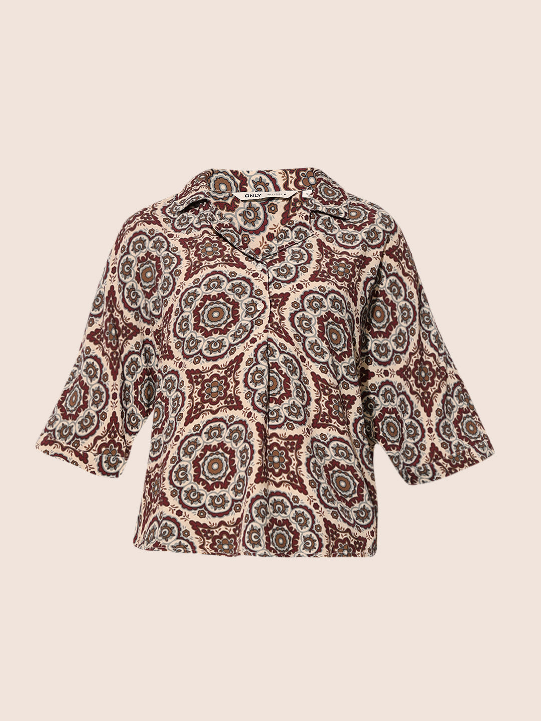 Brown Aztec Printed Viscose Shirt