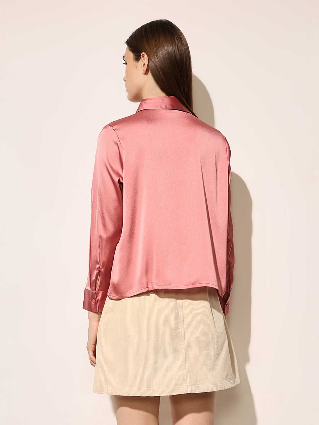 Pink Satin Shirt