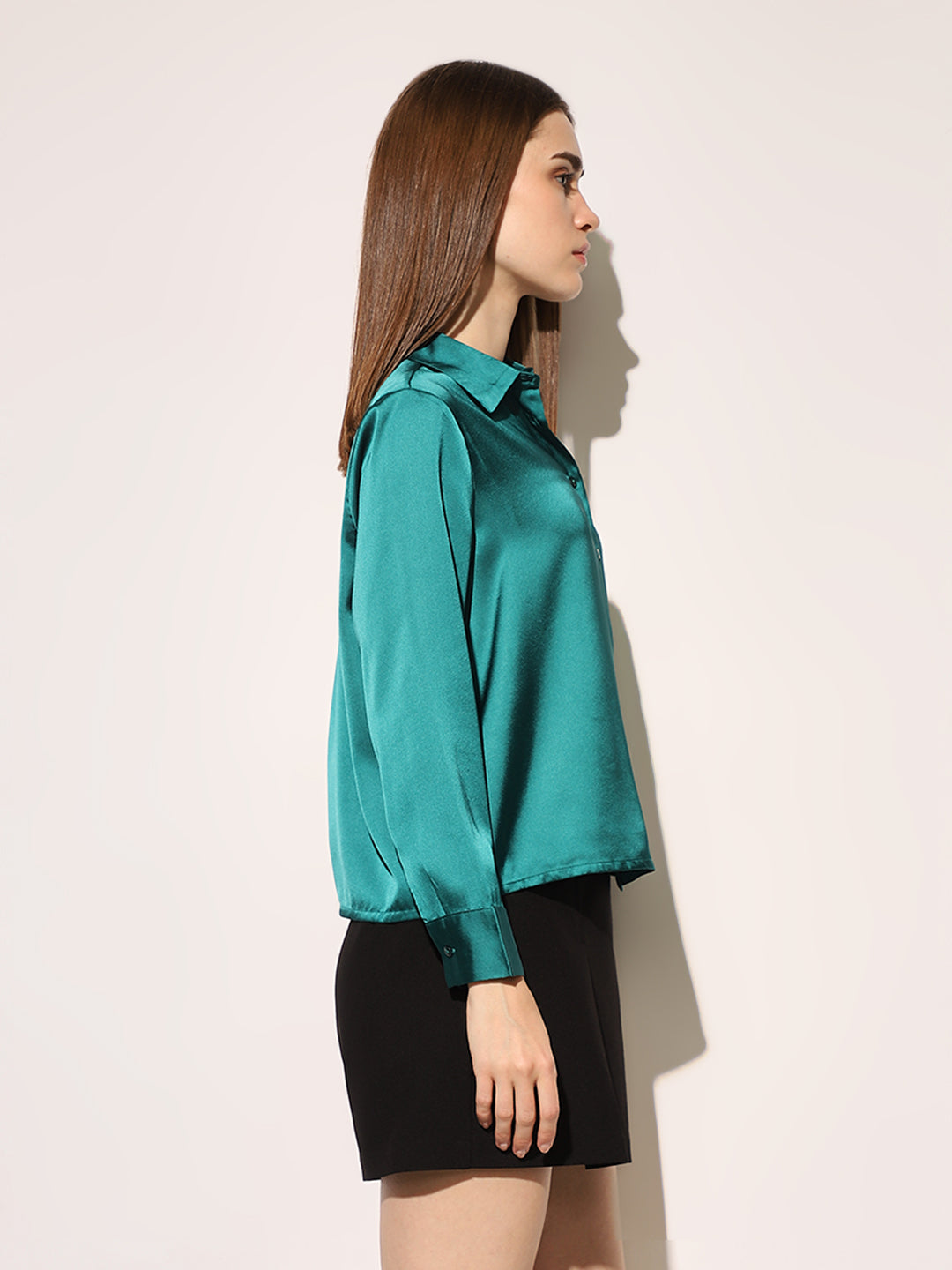 Green Satin Shirt