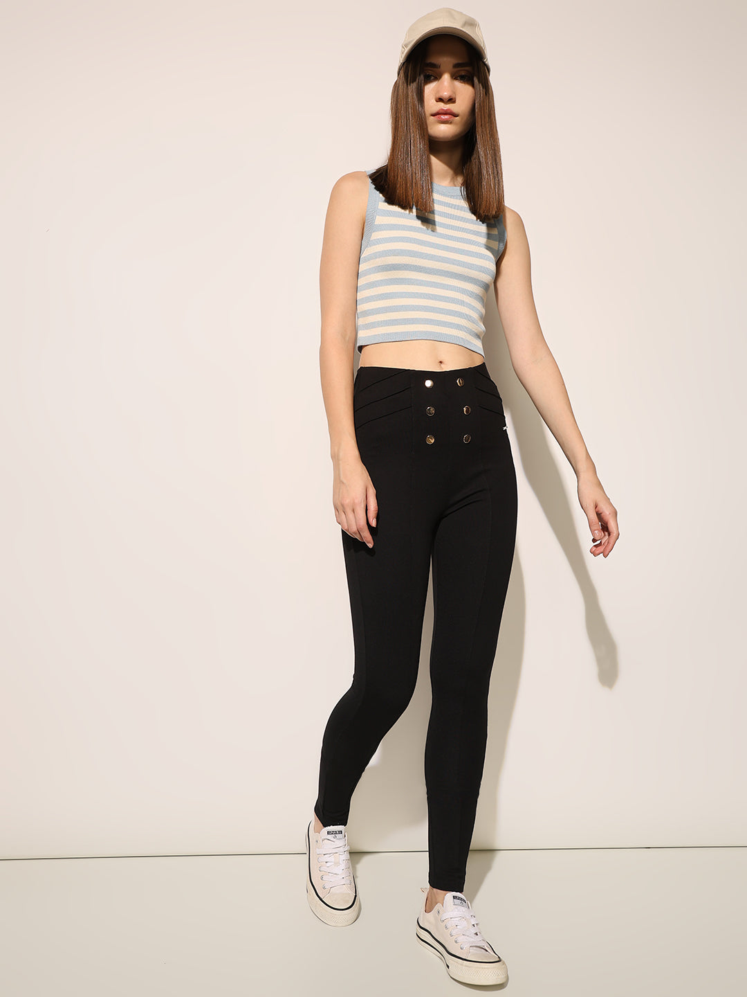 Black High Rise Skinny Leggings