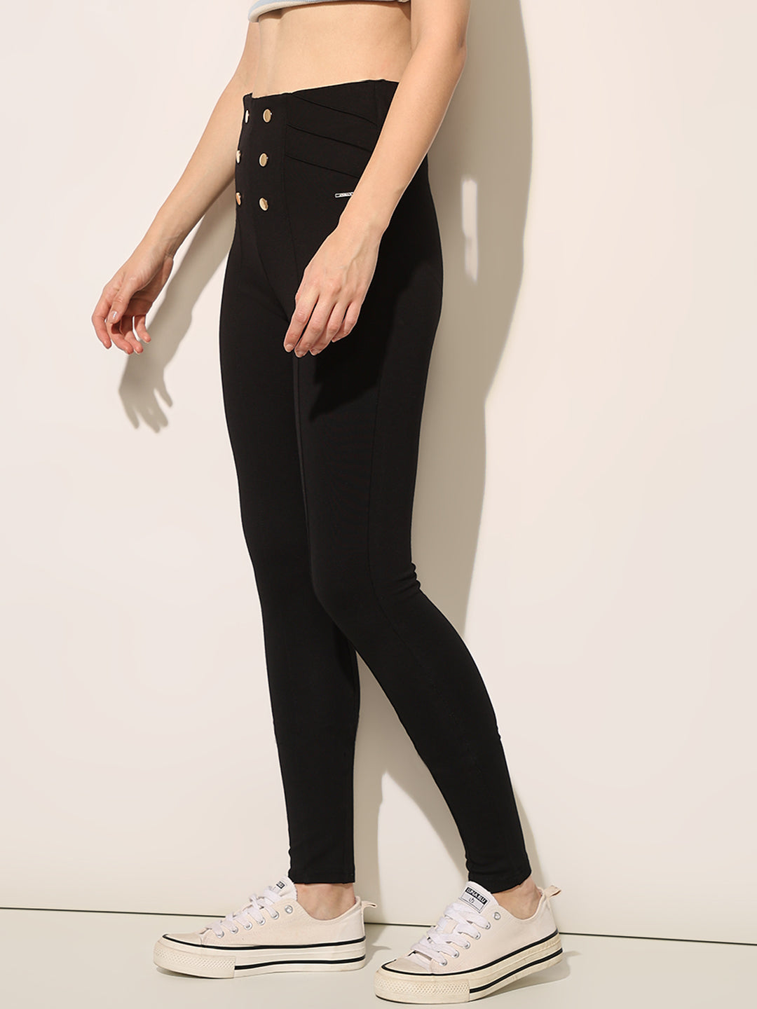 Black High Rise Skinny Leggings