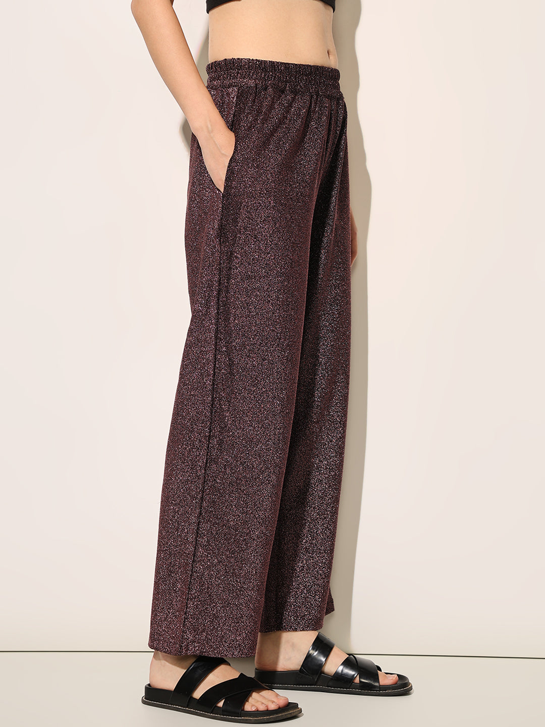Maroon Shimmer Pants