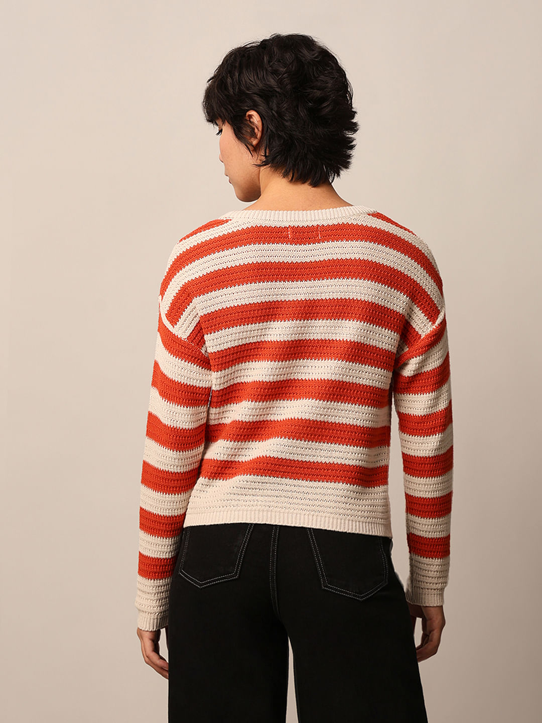 Beige Striped Pullover