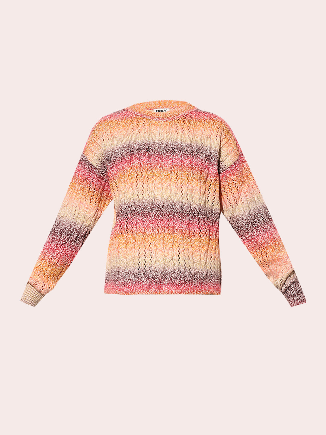 Multi-Colour Rib-Knit Pullover