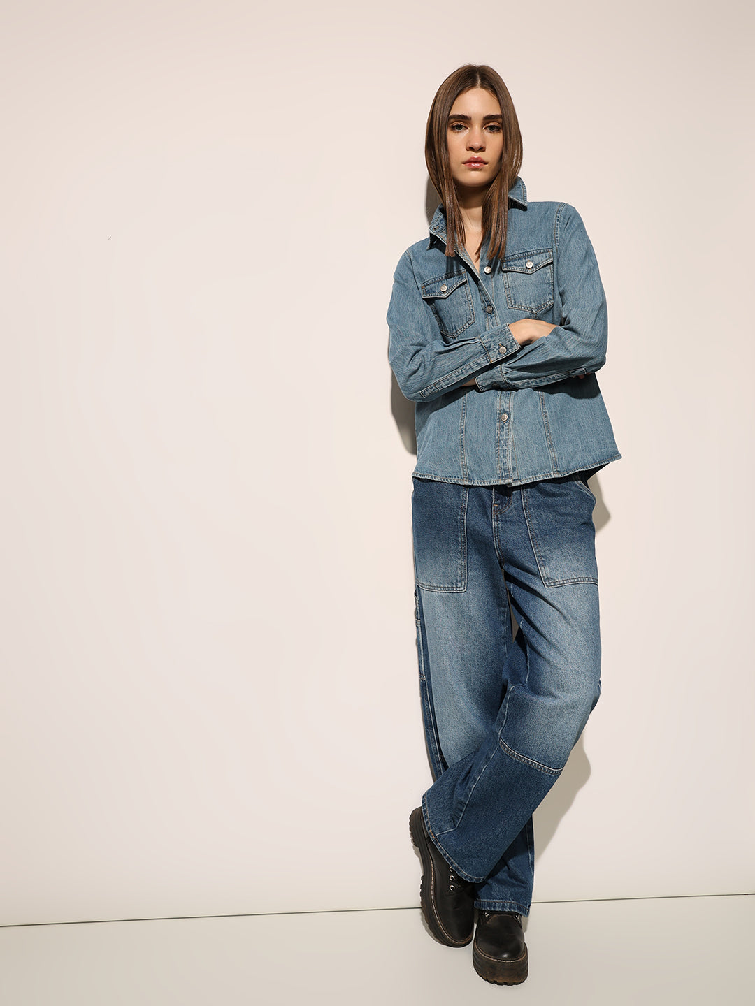 Blue Cotton Denim Shirt