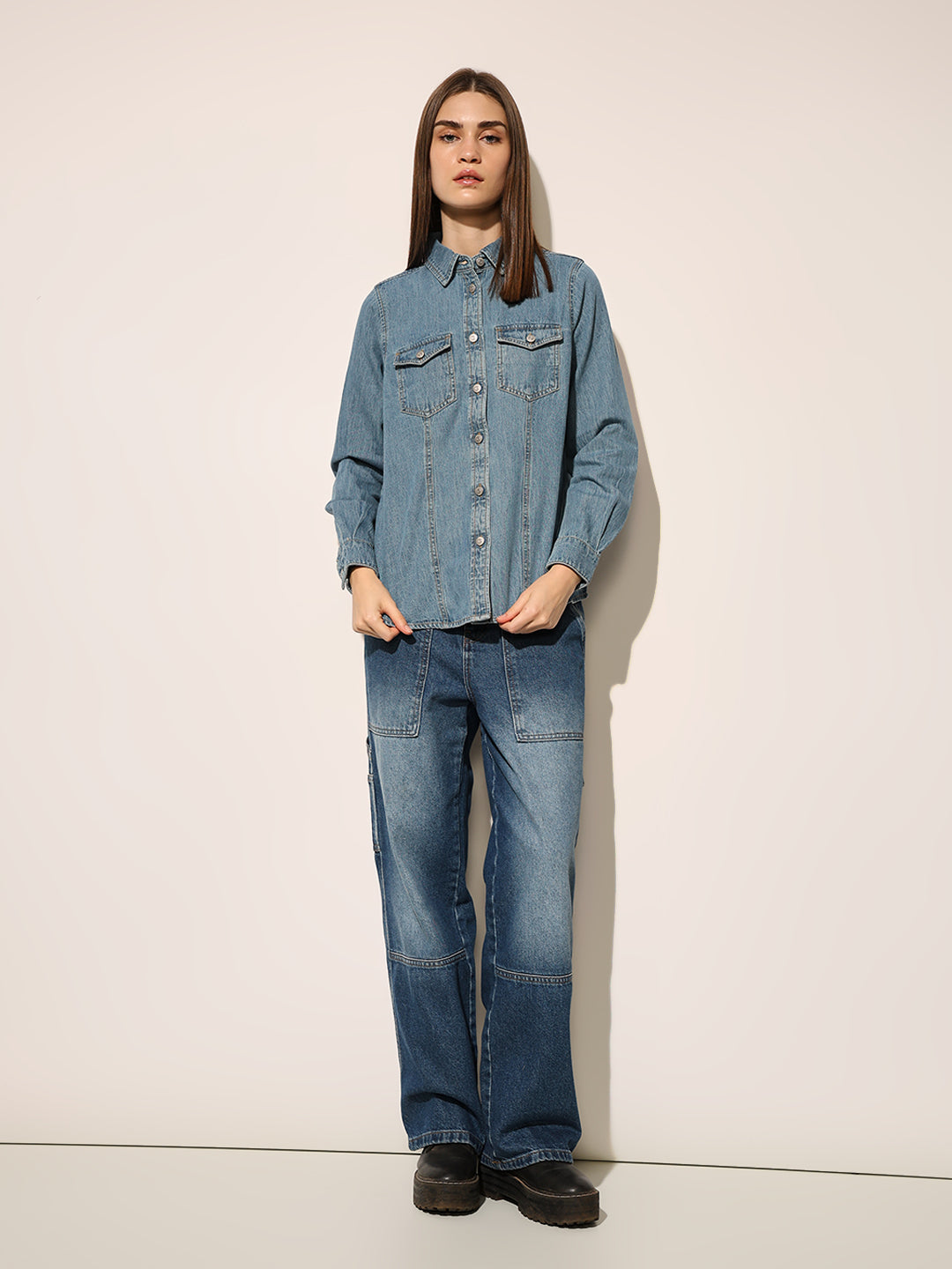 Blue Cotton Denim Shirt