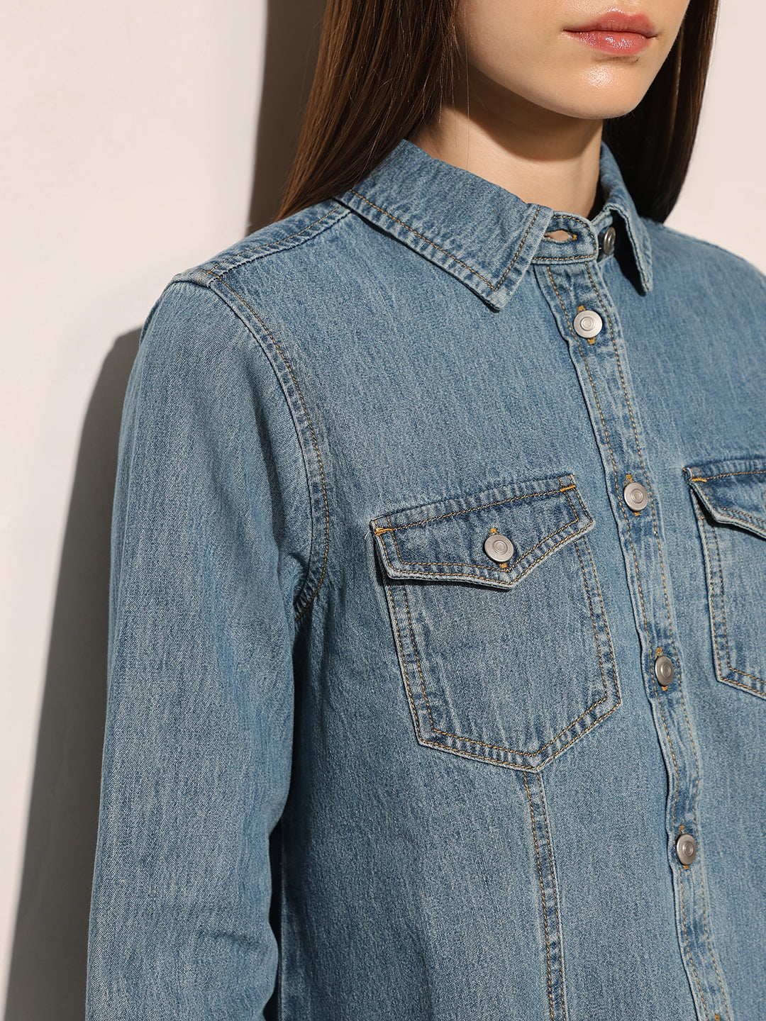 Blue Cotton Denim Shirt