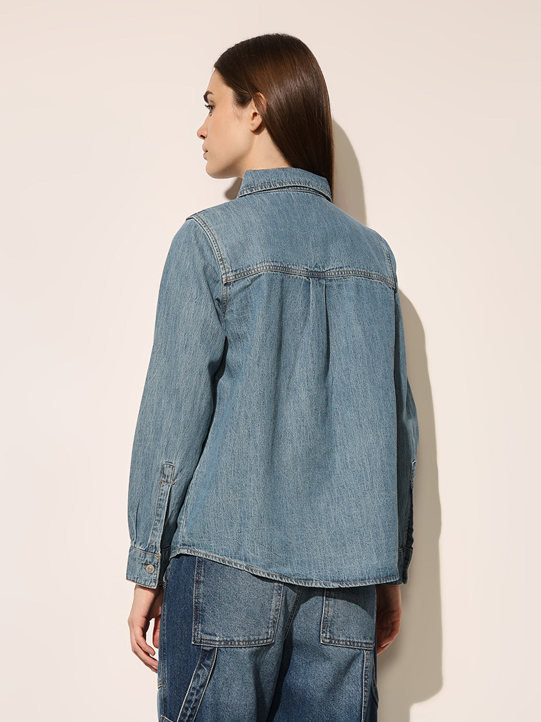 Blue Cotton Denim Shirt