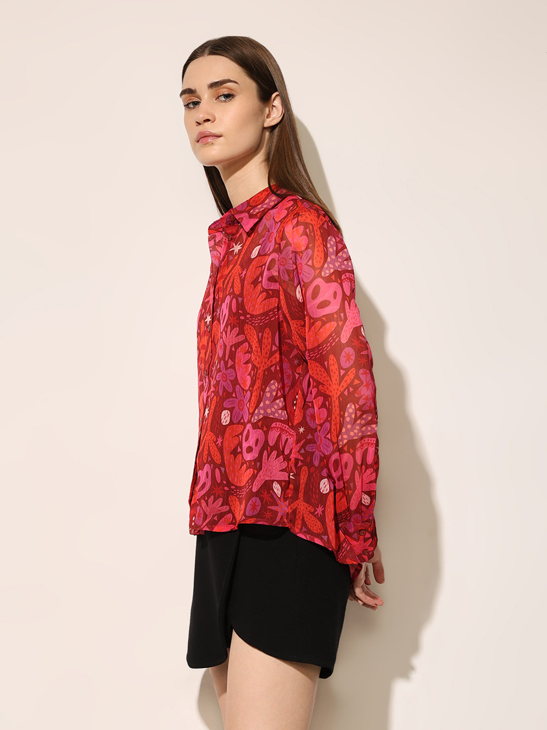 Red Printed Shirt