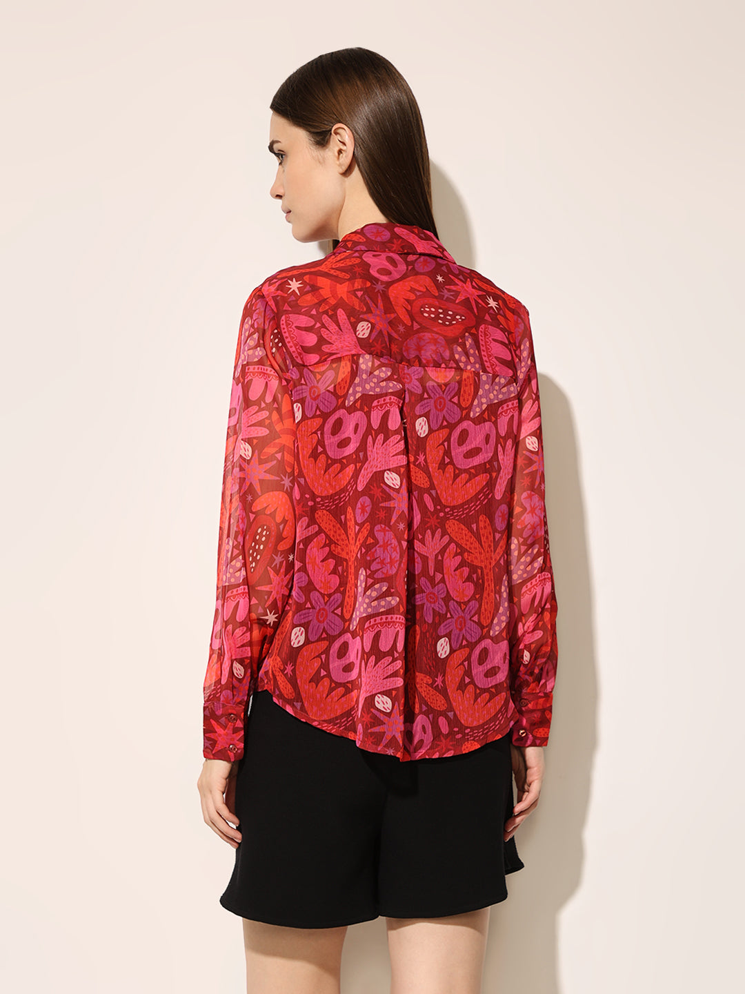 Red Printed Shirt