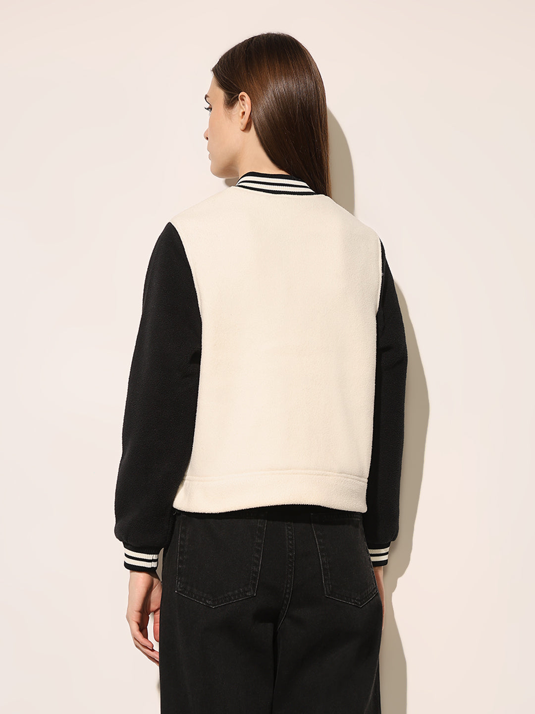 Black Varsity Bomber Jacket