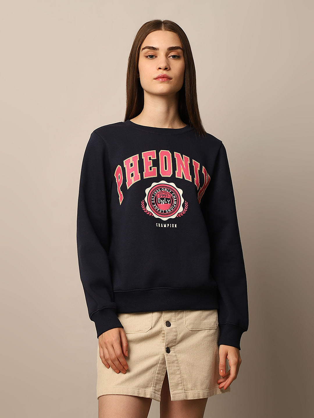 Blue Printed Sweatshirt