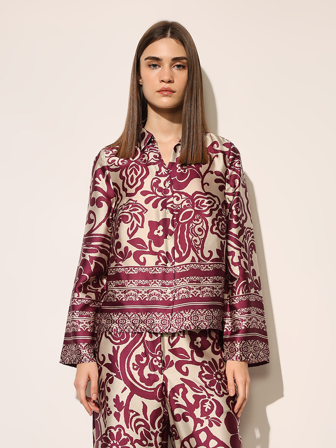 Printed Satin Co-ord Set