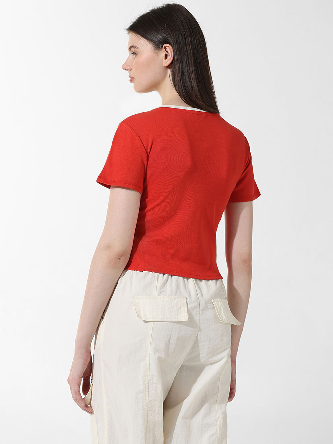 Red Text Print T-Shirt