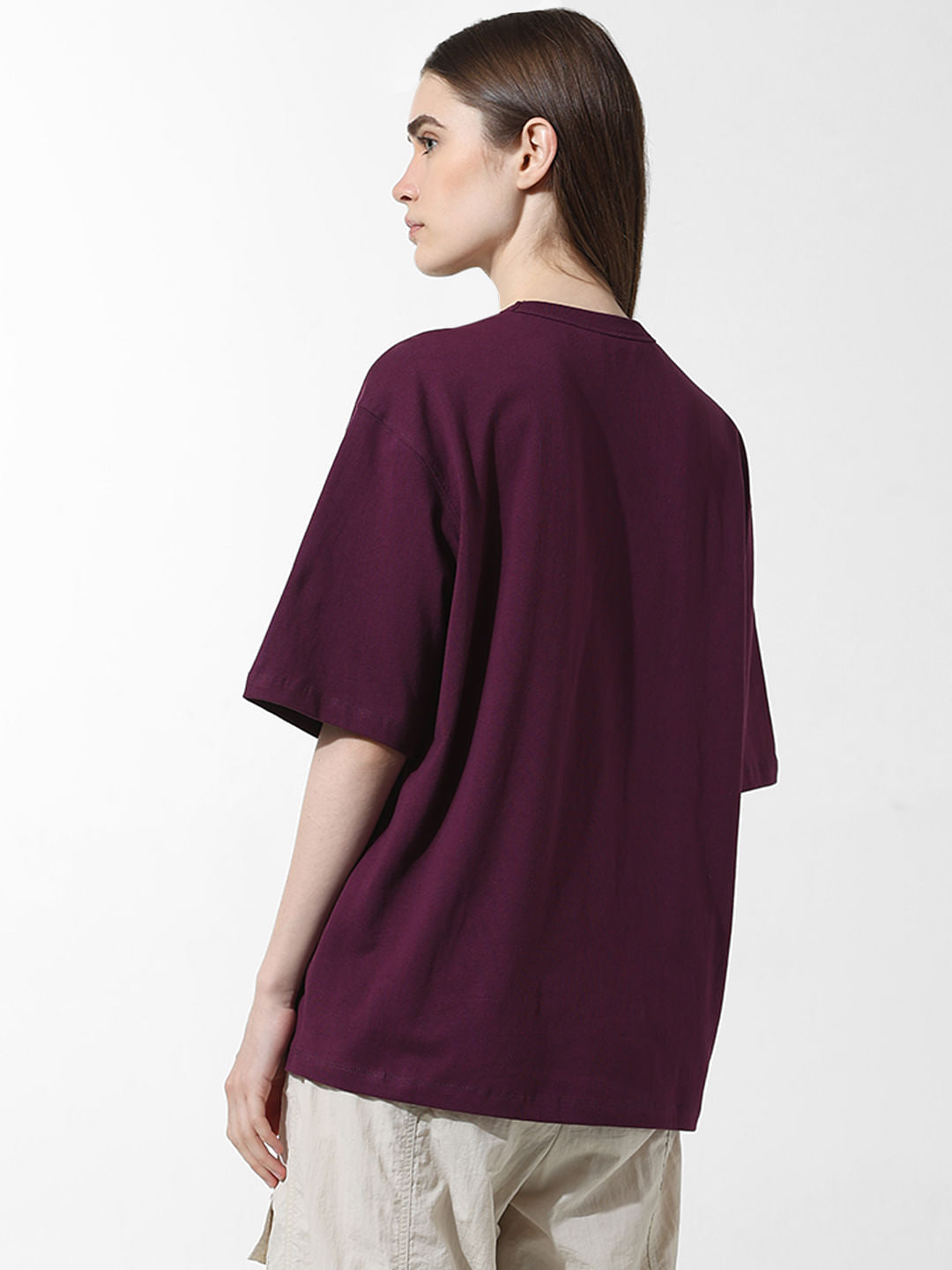 Purple Printed Oversized T-Shirt